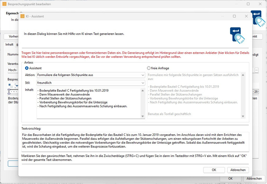 Bild 4 KI-Assistenten können auch Texte formulieren, Bildunterschriften erstellen, Stichpunkte erstellen oder Texte übersetzen.