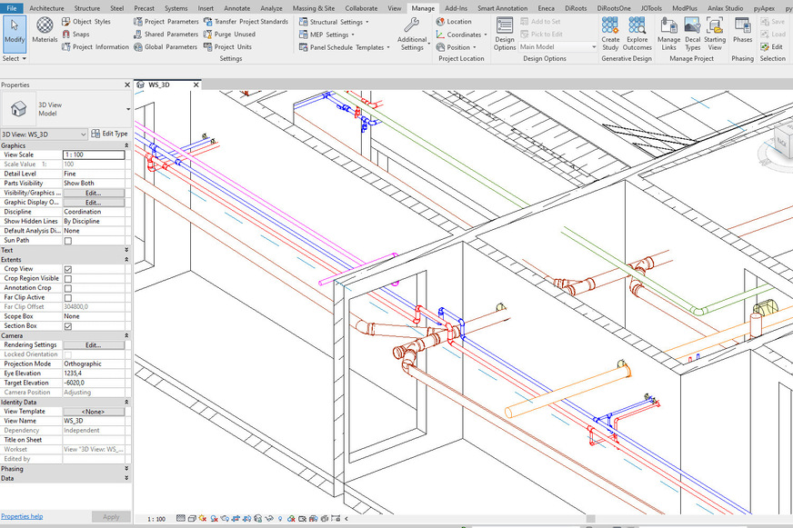 Bild 9 Zu den Einsatzmöglichkeiten der KI in der TGA+E-Planung gehören die Automatisierung der Trassenführung und die Vermeidung von Leitungskollisionen.