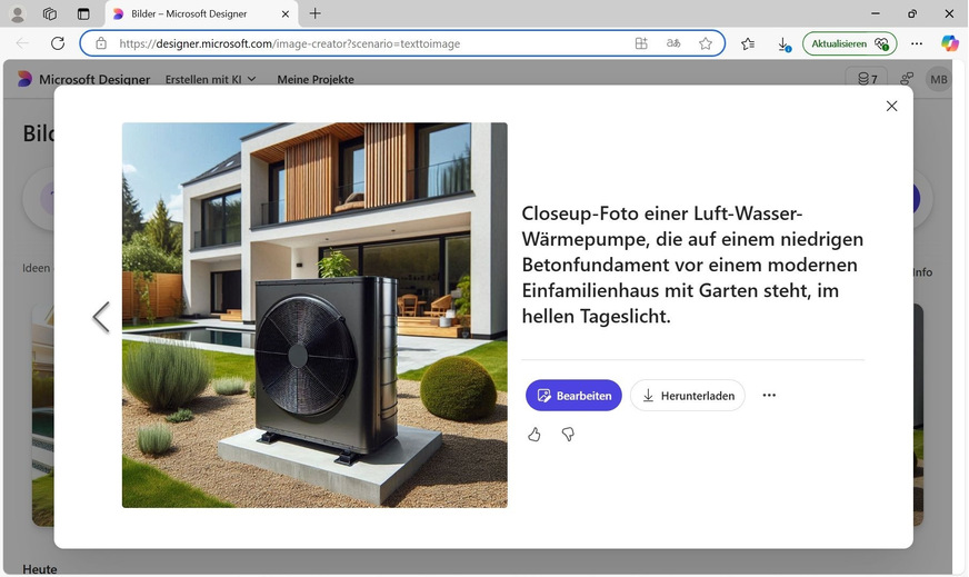 Bild 6 … oder Kunden zeigen, wo die neue Luft/Wasser-Wärmepumpe vor dem Haus stehen könnte.