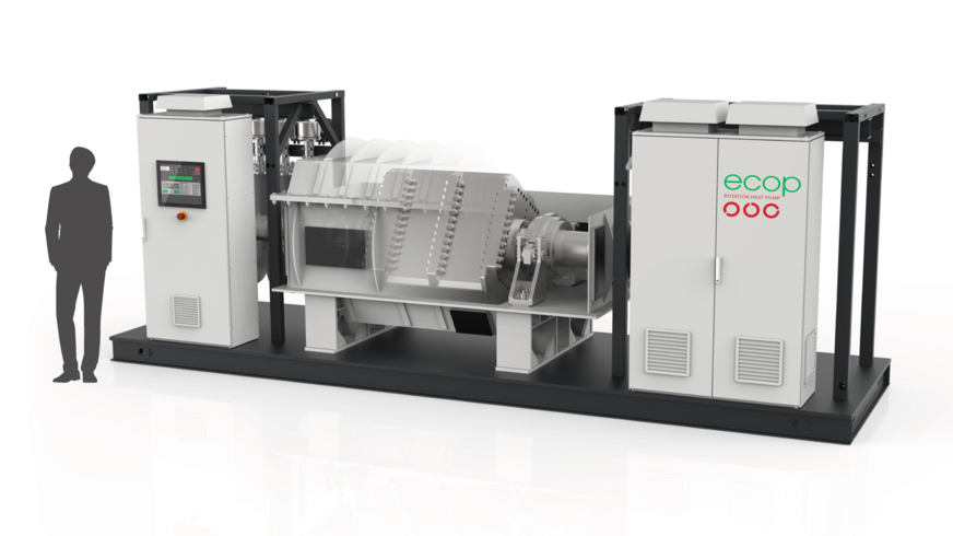 Die Rotationswärmepumpe von ecop basiert auf einem reinen Gasprozess.