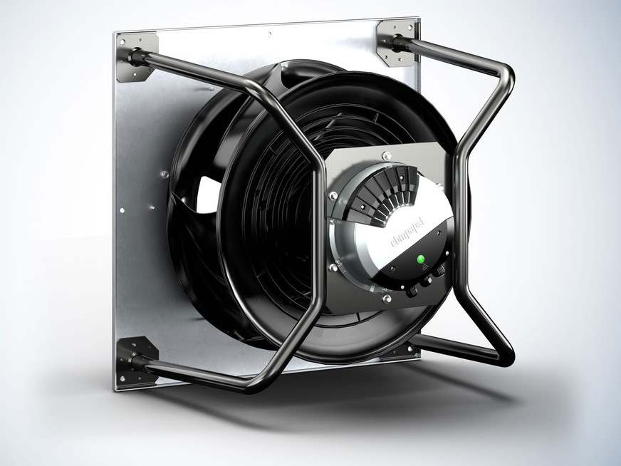 ebm-papst-Einbauventilator der „Plenum Fans RadiPac3C series“.