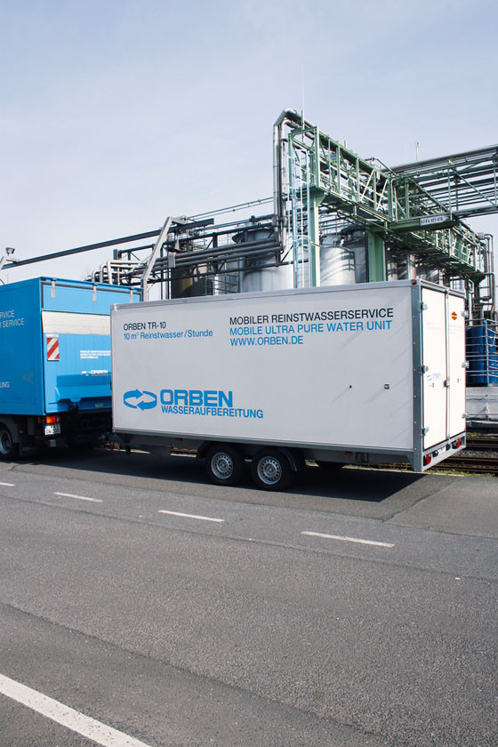 Normgerechte Heizwasseraufbereitung vor Ort mit Orben TR-10 Trailer.
