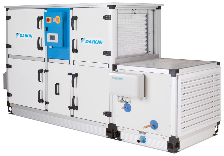 Daikin-Lüftungsgeräte mit DX-System-Bausatz (rechts).