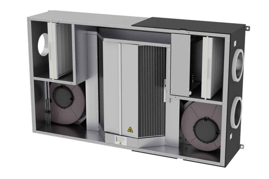 Systemair: Save VSC-E 300 mit Enthalpie-Wärmeübertrager.
