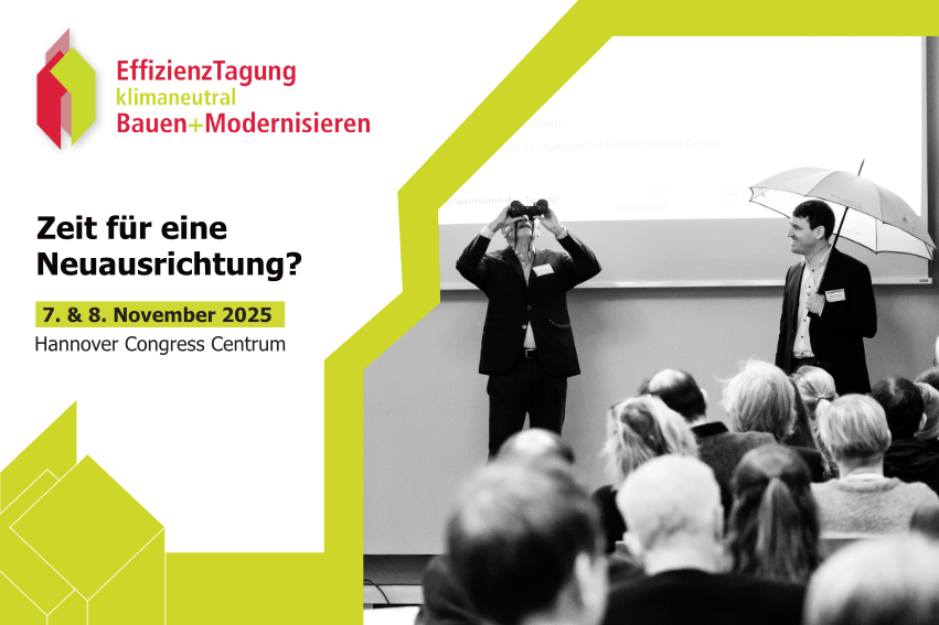 Auf der 17. EffizienzTagung klimaneutral Bauen+Modernisieren, die am 7. und 8. November 2025 in Hannover stattfindet, werden Projekte vorgestellt und Erfahrungen ausgetauscht.
