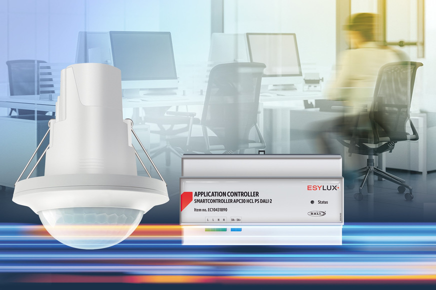 Esylux: APC-Präsenzmelder und Steuereinheit APC30 HCL.