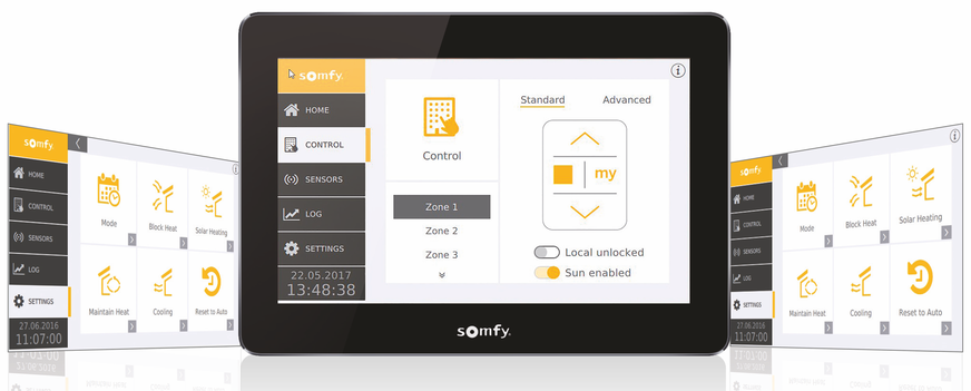 Bild 4 Auch ohne spezielle Vorkenntnisse ermöglicht die Sonnenschutzzentrale TouchBuco das intuitive Sonnenschutzmanagement verschiedener Fassaden.