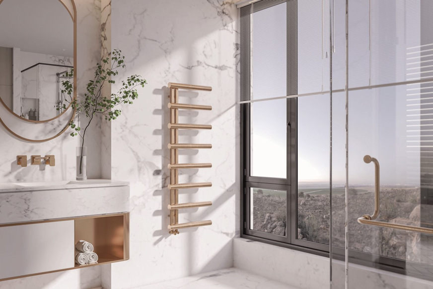 Zehnder Chime in Bronze gebürstet.