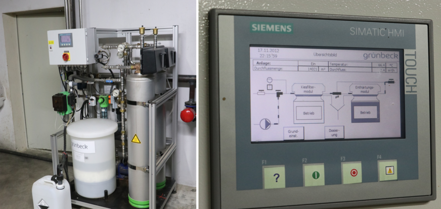 Die Teilstromfilter varioliQ von Grünbeck mit übersichtlichem Display entfernen alle Schmutzstoffe sowie Kalk und Rost aus dem Kreislaufwasser des Nahwärmenetzes von GSW Finningen. Dabei laufen der Reinigungsvorgang wie auch die Rückspülung und Regeneration vollautomatisch ab. Der Austausch von Filtermaterial ist nicht erforderlich.