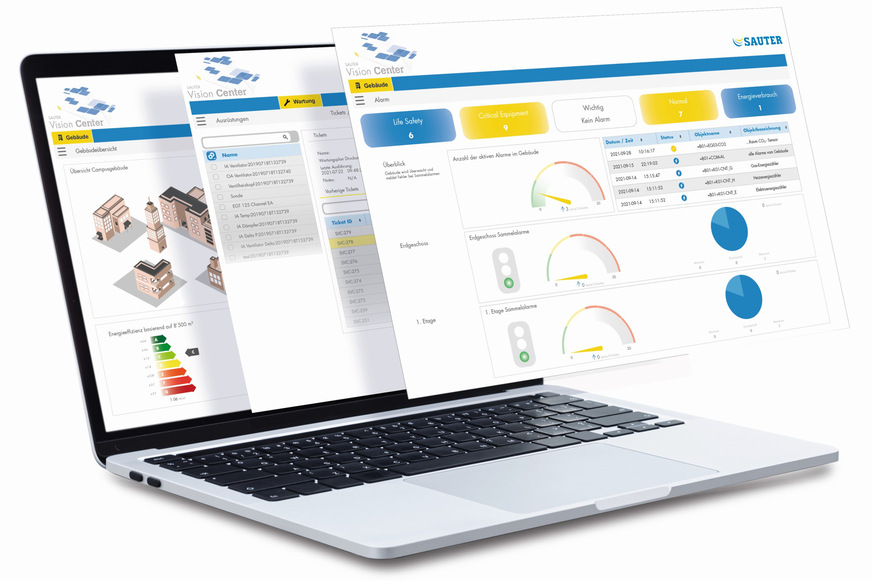 Bild 1 Energiemanagementsystem. Bei der Lösung von Sauter können die Module je nach Projektbedarf individuell gebucht und kombiniert werden – vom kostengünstigen Energiemonitoring-Einstiegsmodul bis zur Komplettlösung für ein Energiemanagement nach ISO 50001 mit bis zu 5 Mio. Verbrauchszählern.