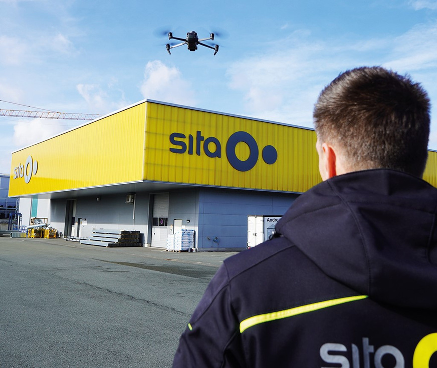 Sita: Überflieger-Service für Dachaufmaße.