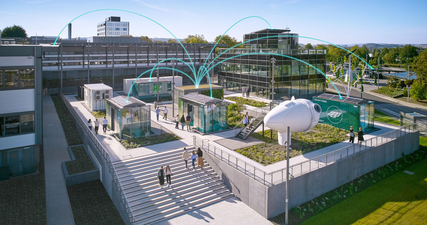 Bild 1 Vorgedacht und vorgemacht: Im All Electric Society Park in Blomberg zeigt Phoenix Contact, wie die Elektrifizierung der Gesellschaft durch Sektorenkopplung umgesetzt werden kann.