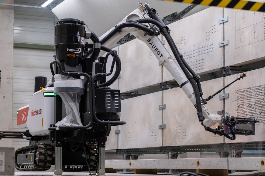 Roboter bohren voraus: Durch den Einsatz des fischer BauBots lassen sich Bauprojekte sicher und effizient zum Erfolg führen.