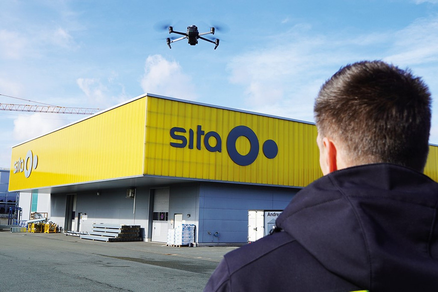 Sita: Überflieger-Service für Dachaufmaße.