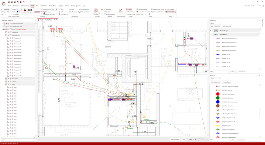 Bild 2 Die Bandbreite der TGA-Programme reicht von 2D-Programmen für die schnelle Planerstellung und Auswertung, …