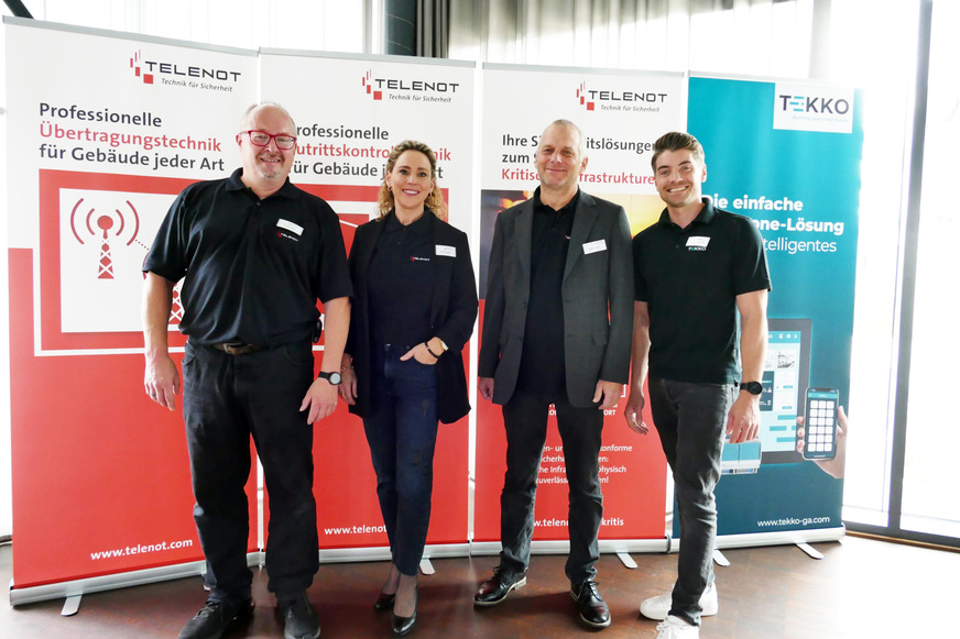 Von links: Thorsten Jeckl, Tim Schütz, Deborah Koller und Thorsten Hammele referierten in Stuttgart über die gesamte Palette der elektronischen Sicherheitstechnik.