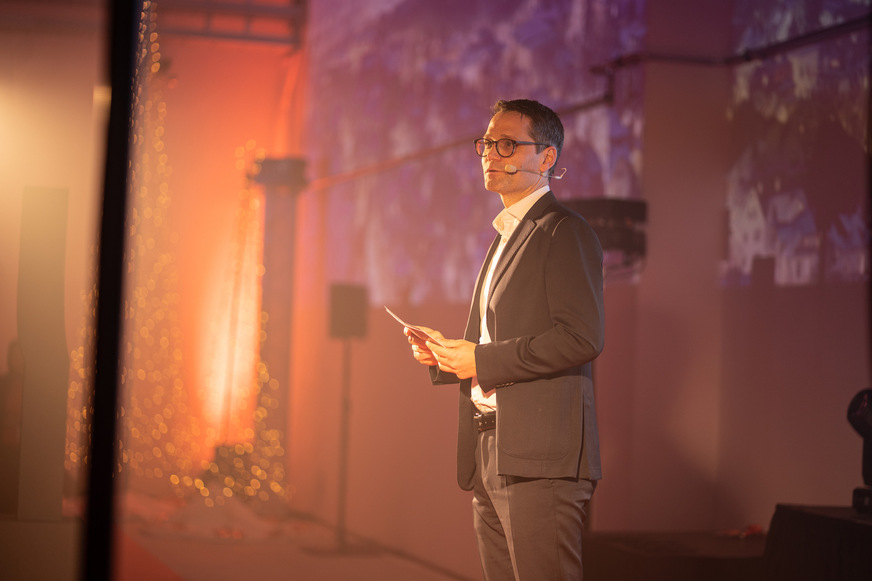 Thomas Hillbrand auf der Eröffnung der neuen Betriebsstätte in Jena.