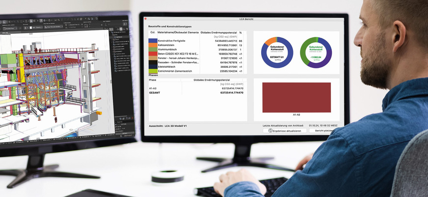 Bild 1 In CAD- und BIM-Programmen enthaltene LCA-Funktionen ermöglichen eine nachhaltigere Planung und Fertigung.