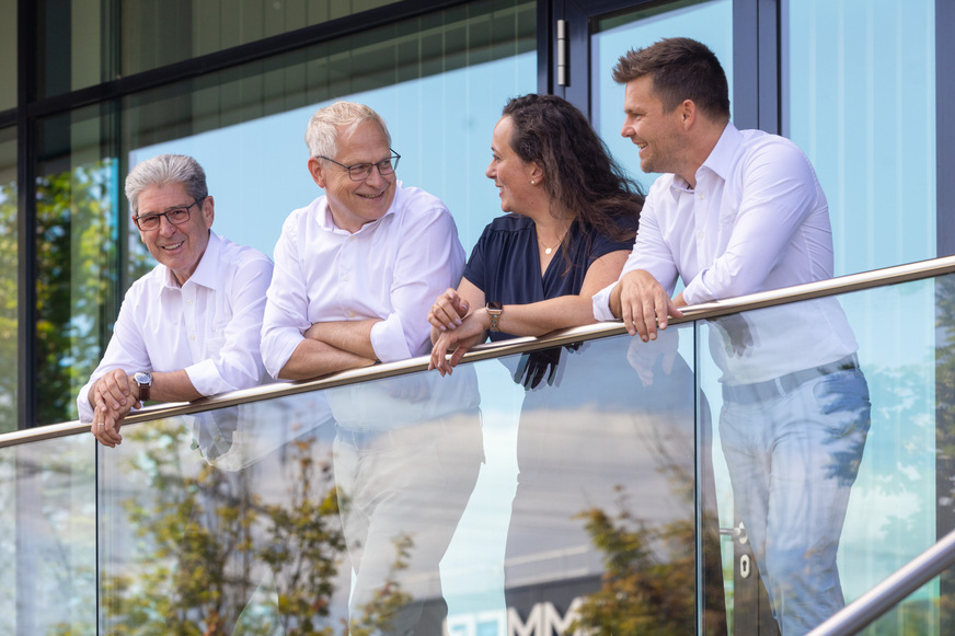 v.l.: Bernd Schweitzer, Wolfgang Eggerl, Dr. Marie-Louise Morkos und Johannes Puy.