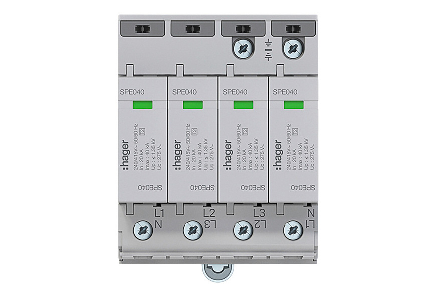 Hager: Überspannungsschutz Typ 2.