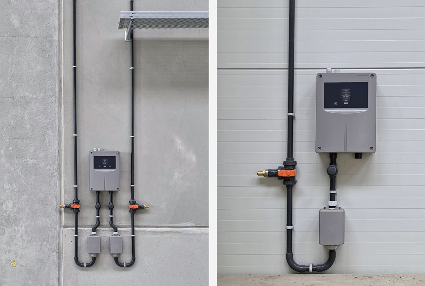 Bild 2 Ob Beton oder Metall-Sandwichpaneel: Der FC-Flexi-Clip bleibt gleich, nur das Clip-On ändert sich. Auf Beton kam der ESD 30 zum Einsatz, auf Paneelen die ESV. So ergibt sich ein konsistenter Montageprozess mit einheitlichem Zeitbedarf.