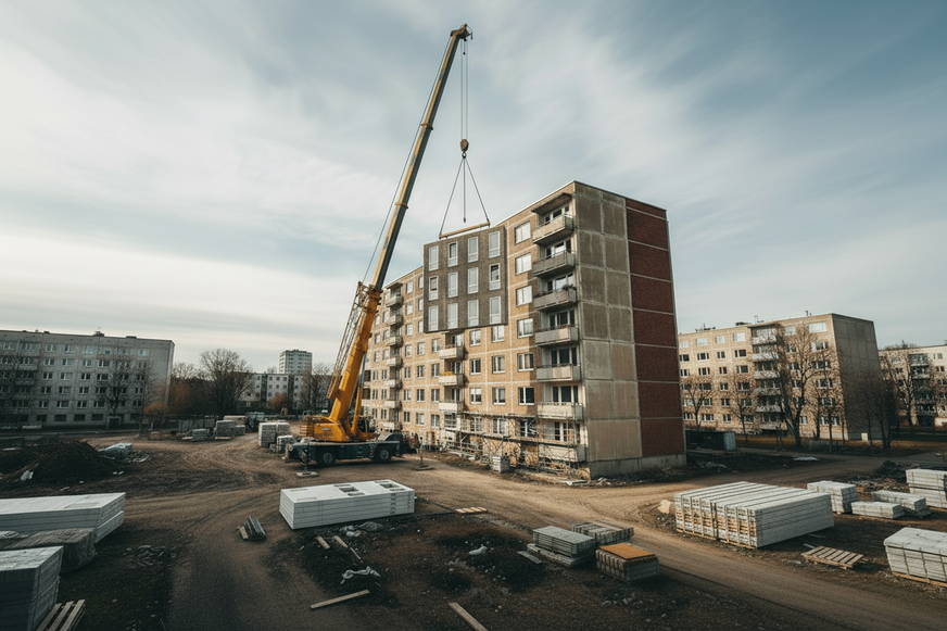 Energetische Gebäudesanierungen mit vorgefertigten Elementen reduzieren Bauzeiten und Kosten.