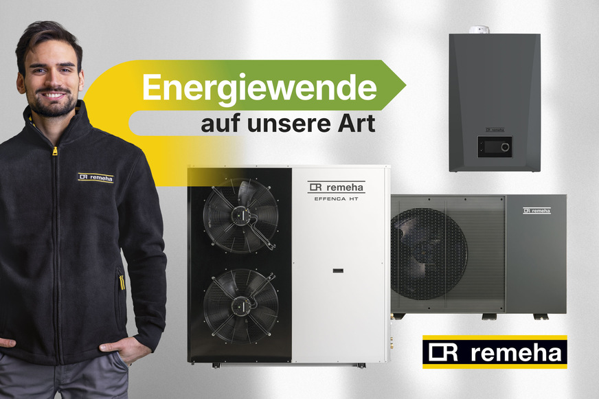 Remeha zu zukunftsfähigen Wärmepumpen, Gas-Brennwertlösungen und Hybrid-Systemen.
