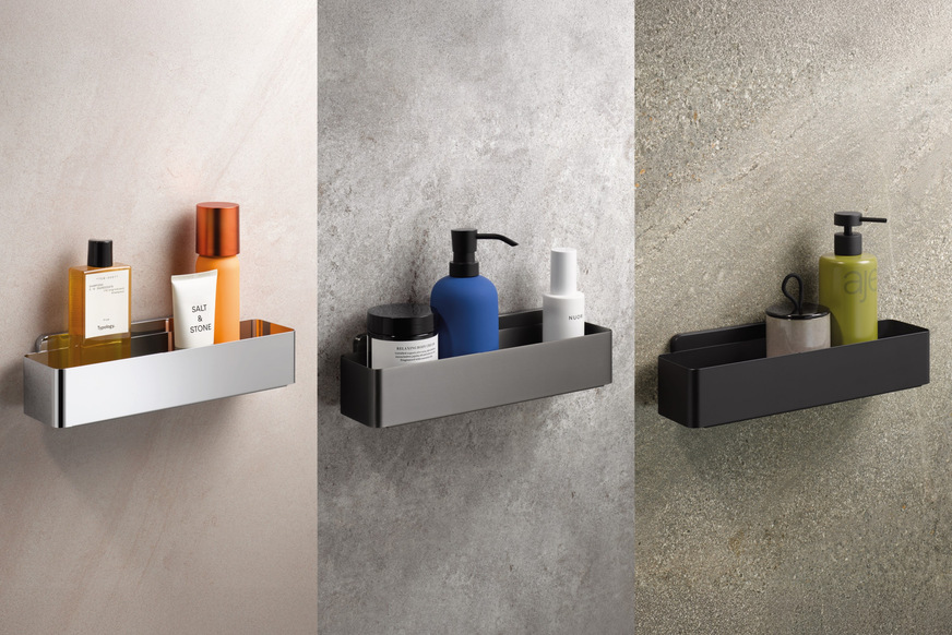 HSK: RenoMag Badaccessoires sind in Chrom, Gunmetal gebürstet und Mattschwarz erhältlich.