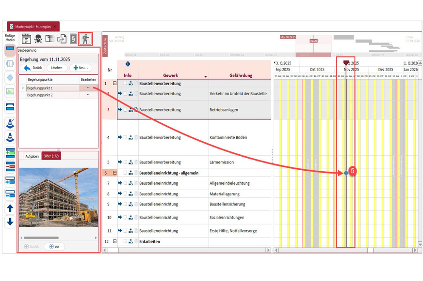 Weise Software: Modul „Baubegehung“ in SiGe-Manager.