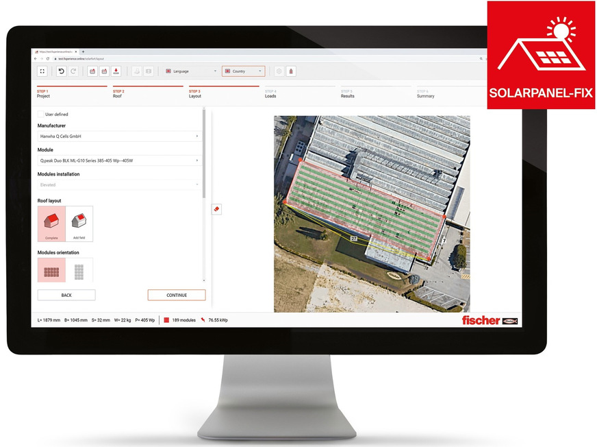 fischer: Solarpanel-FIX zur normkonformen Bemessung von PV-Montagesystemen für Schrägdächer.