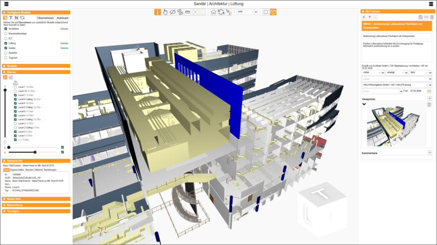 Bild 4 Mit integrierten BIM-Viewern lassen sich BIM-Projekte plattformunabhängig anzeigen, analysieren, prüfen und kontrollieren.