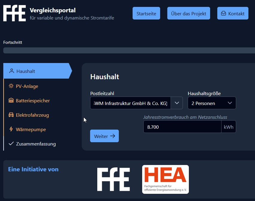 HEA: Vergleichstool für variable und dynamische Stromtarife.