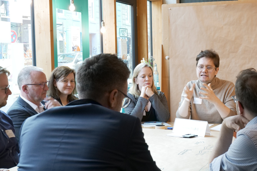 Diskussion beim Transformation Lab.