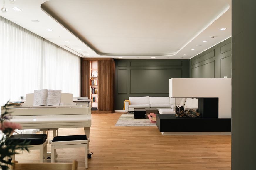 Wohnzimmer im&nbsp;Hamburger Smart-Home-Großprojekt.