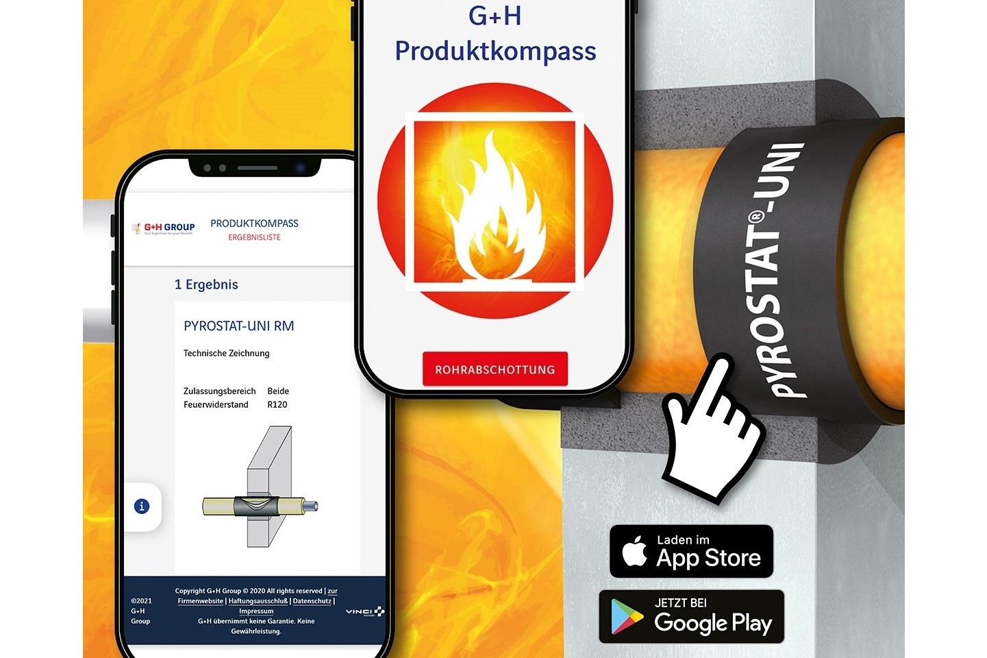 G+H Isolierung - Brandschutz-App für Pyrostat-UNI