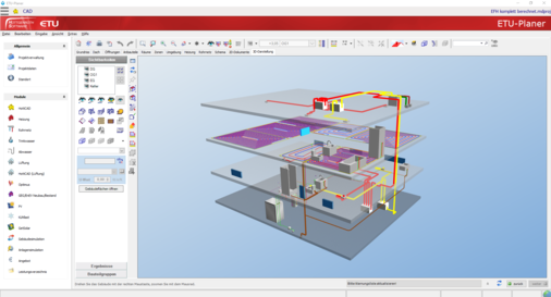 3D-Darstellung Einfamilienhaus im ETU-Planer - © Hottgenroth Software AG