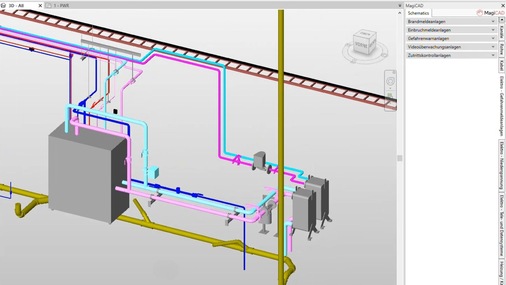 Mit den BIM-Funktionen von MagiCAD für Revit ist eine integrale Elektroplanung möglich. - © MagiCAD Group