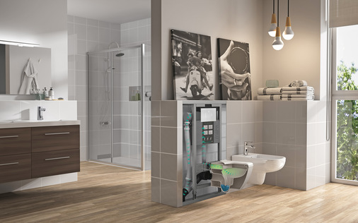 Bild 7: Im VariVIT-Vorwandsystem eingesetztes Air-WC-Element von Mepa.