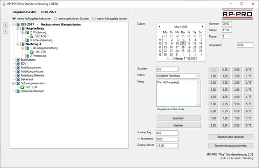 Bild 9 Die digitale Erfassung von Mitarbeiterzeiten ist eine Grundvoraussetzung für die Kontrolle der Wirtschaftlichkeit von Unternehmen und Projekten.