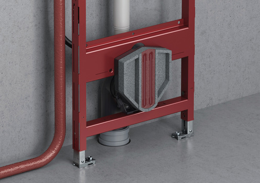 Tece: Ein Rohbauschutz bewahrt auch die Spül- und Abwasseranschlüsse, sowie den Anschlussbereich für Strom und Dusch-WC vor Verschmutzungen. - © Tece
