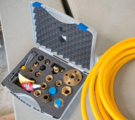 Boagaz: Gasleitung mit Edelstahlwellrohr.