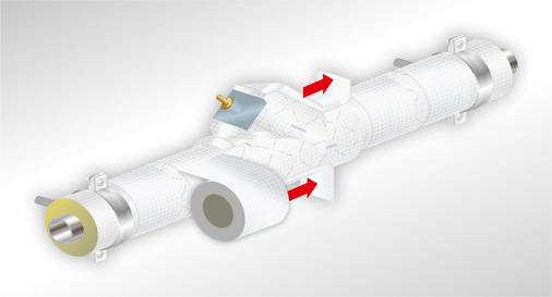 Rockwool: Installationsschritte einer Teclit-Dämmkappe.