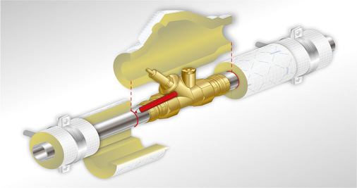 Rockwool: Installationsschritte einer Teclit-Dämmkappe. - © Rockwool
