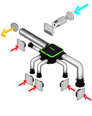 Exhausto by Aldes: EasyHome PureAIR Compact Premium Set mit Wand-Zuluftelement EFT².