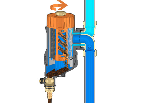 Reinigung des Schmutzfängers.