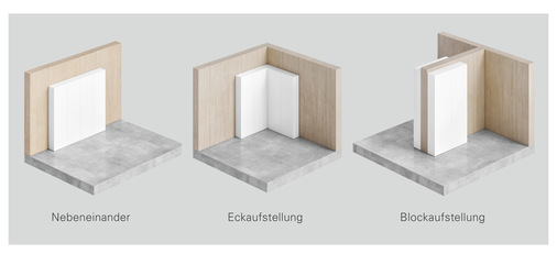 Viessmann Invisible ermöglicht unterschiedliche Aufstellvarianten – nebeneinander, als Block oder über Eck.