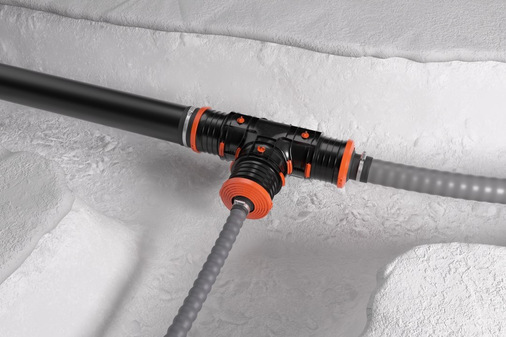 Rehau: Clip-Flex-Muffe mit integriertem Dichtsystem.