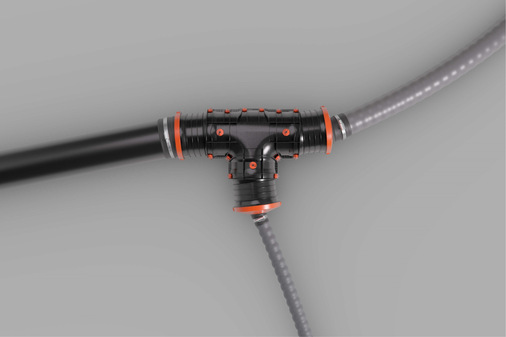 Rehau: Clip-Flex-Muffe mit integriertem Dichtsystem.