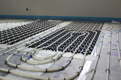 Darstellung der eingebauten Airconomy Systemmodule im Boden.