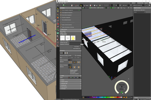 Graphisoft: Per Schnittstelle kann DDScad 20 das Gebäudemodell an DIALux übergeben und die Ergebnisse wieder ins DDScad-Modell übernehmen.
